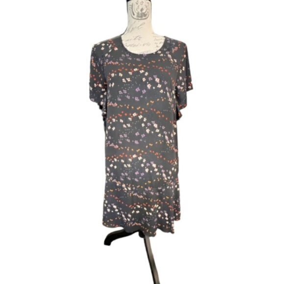 Cabi 3828 Muse Blue Floral Print Tunic Dress Women‎ Size XS Short Sleeve Boho - Picture 2 of 15